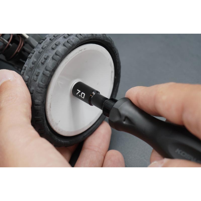 Koswork KOS13204-N7 Hard Coated Aluminum 7mm Compact Wheel Nut Driver (For 4mm nut)