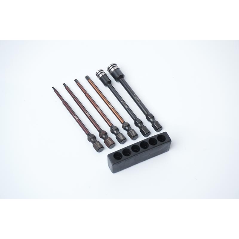 Koswork KOS13207-CSET Nut Driver/Hex Wrench Tip Set 1.5, 2.0, 2.5, 3.0mm Hex & 5.5, 7mm Nut Driver 1/4 Drive Hex