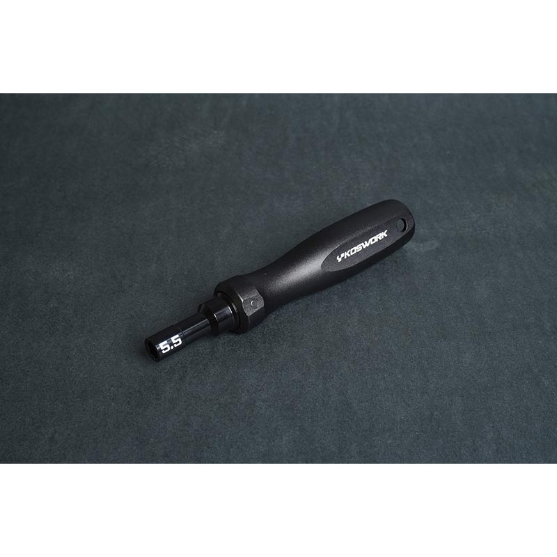 Koswork KOS13251-N55 Hard Coated Aluminum 5.5mm Compact Nut Driver (For 3mm nut) (Alum. Tri Handle)