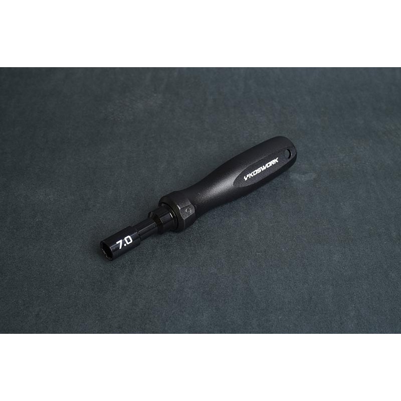 Koswork KOS13251-N7 Hard Coated Aluminum 7mm Compact Wheel Nut Driver (For 4mm nut) (Light Tri Handle)
