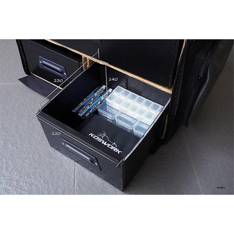 Koswork KOS32223 1/10 Compact 3 Drawer Touring Car Bag (1/10 Touring, 1 Large & 2 Medium)