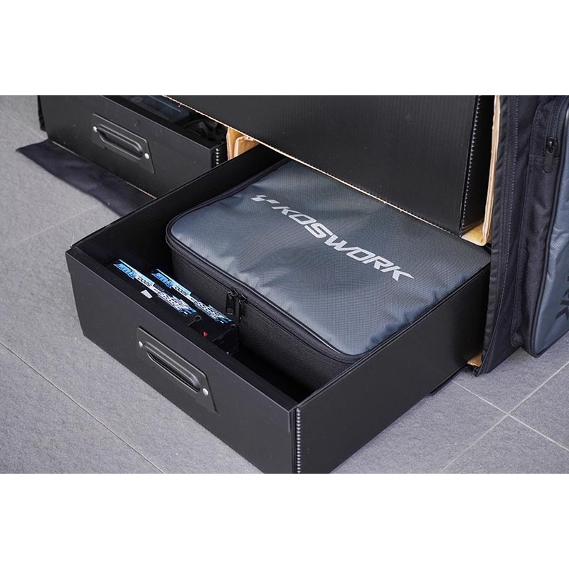 Koswork KOS32224 1/8 GT Compact 3 Drawer Car Bag (1/8 GT, 1 Large & 2 Medium)
