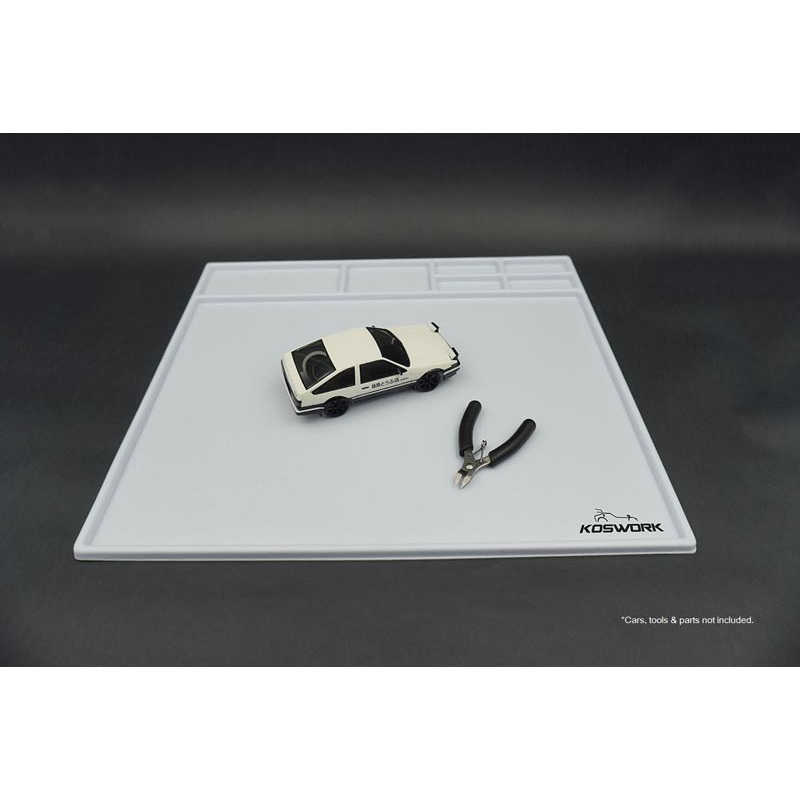 Koswork KOS32120-450W Assembly Tray / Cleaning Tray 450*400*10mm White (1/10 M Size, 1/18, Min-Z & Mini 4WD)