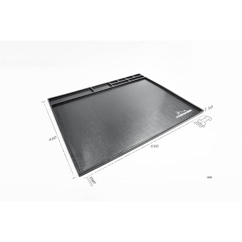 Koswork KOS32120-550G Assembly Tray / Cleaning Tray 550*450mm Gray (1/10 Buggy & Onroad)
