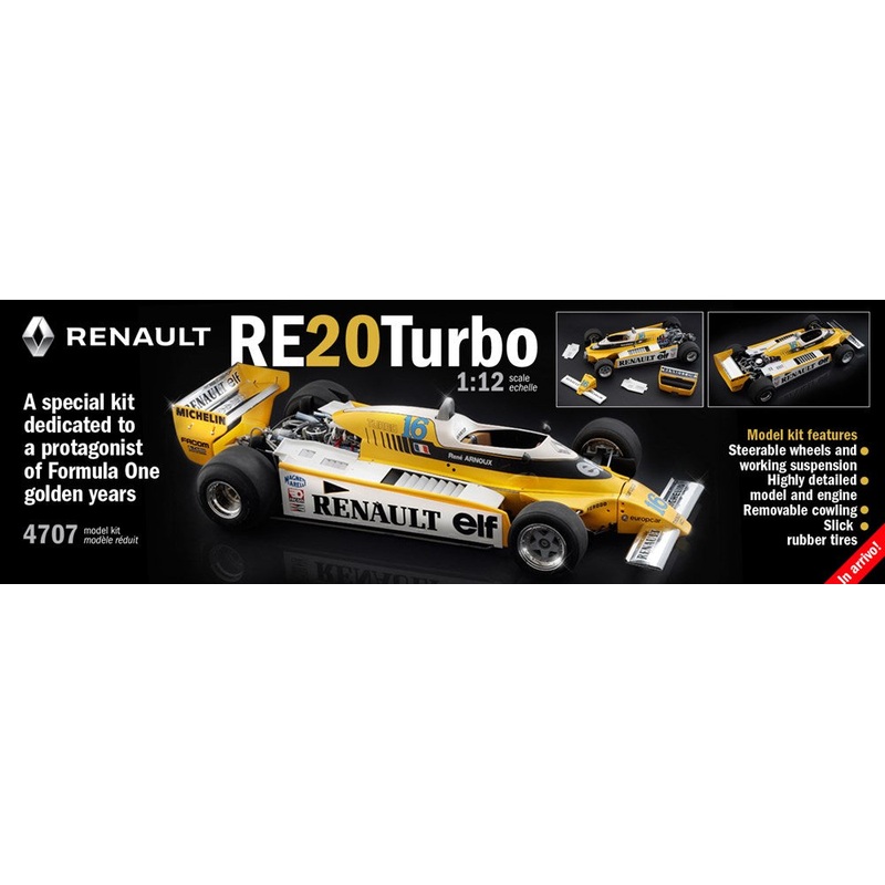 Italeri 4707F 1/12 Renault RE20 Turbo F1 Car