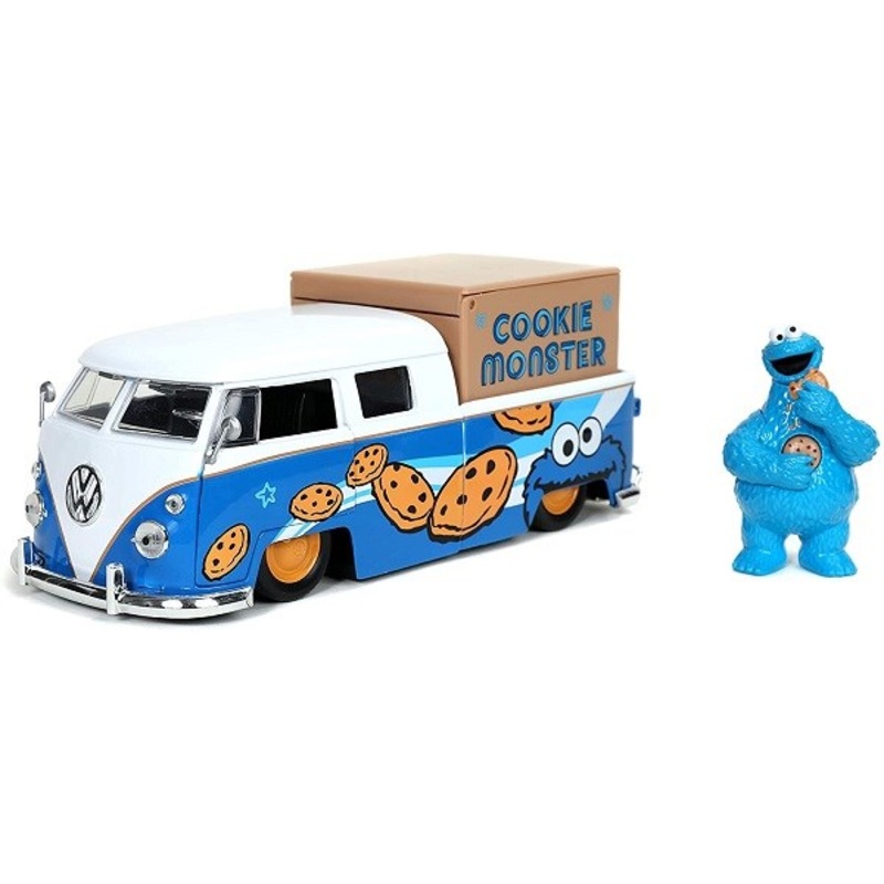 Jada 31751 1/24 1962 Volkswagen Bus w/Cookie Monster Figurine – Sesame Street