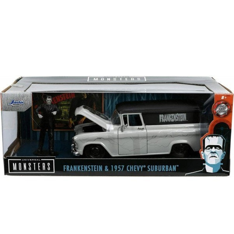 Jada 32191 1/24 1957 Chevrolet Suburban w/Frankenstein Monster Figurine – Universal Monsters