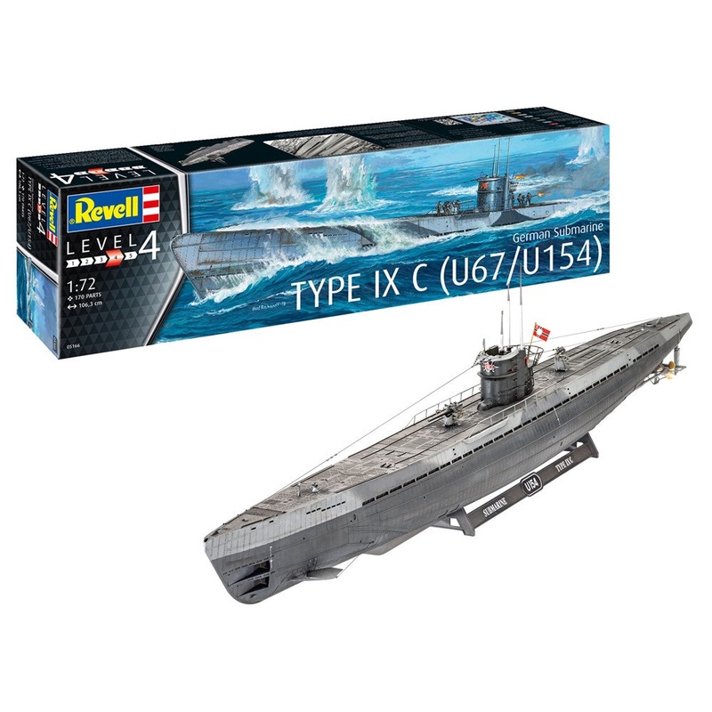 Revell 5166  1/72 U-Boat Type Ix C U67/U154