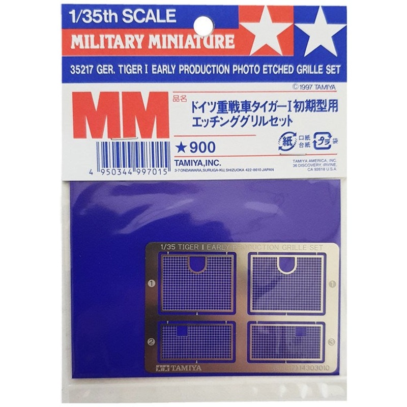 Tamiya 35217 1/35 German Tiger I (Early Production) Etched Grille Set