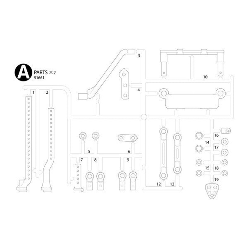 Tamiya 51661 TC-01 A Parts Bag – Body Mounts (2pcs)