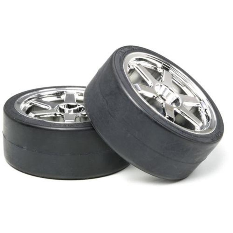 Tamiya 53960 6 SPOKE WHEEL WITH DRIFT TYRE(2) 26mm/ +