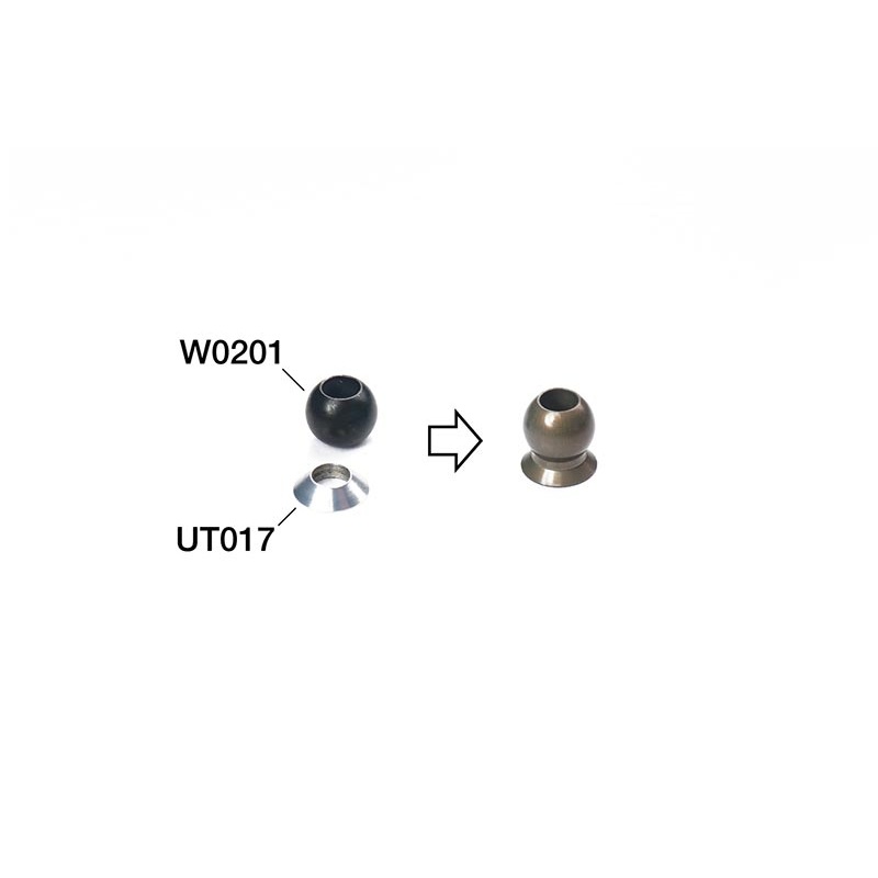Koswork KOS04311 Kyosho 5.8mm Hard Anodized 7075 Flanged Pivot Ball (4)