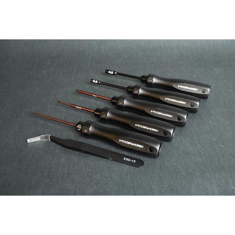 Koswork KOS13252-MINI6 Mini-Z Mini Car Tool Set (6pcs) (Alum Tri Handle)