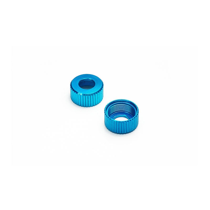 Koswork KOS04808TA Lower Shock Cap Blue (2) 12mm & 13mm Shock AE