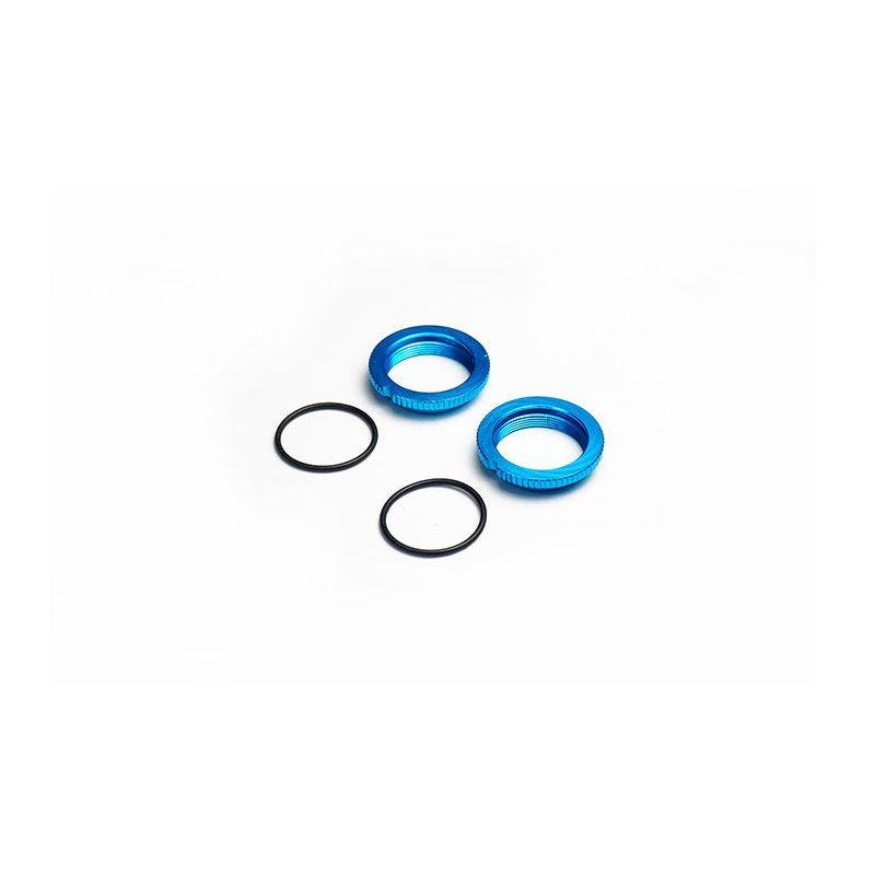 Koswork KOS04812TA Threaded Collar w/O-rings Blue for 12mm Shock AE Tamiya (2)