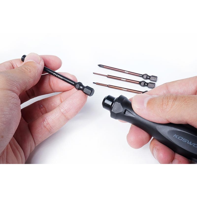 Koswork KOS13204-1/4MINI4 Mini-Z 4pcs Mini Car Tool Set (H1.5, N4.5, P00 & P1) 1/4 Drive Hex