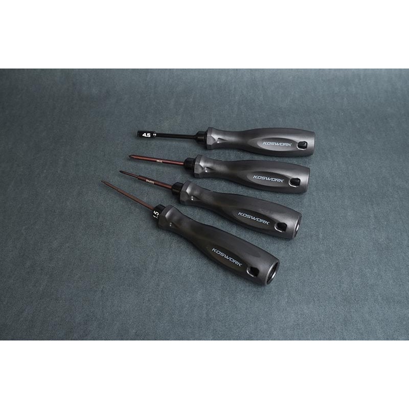 Koswork KOS13213-MINI4 Mini-Z 4pcs Mini Car Tool Set (H1.5, N4.5, P00 & P1) (Light Tri Handle)