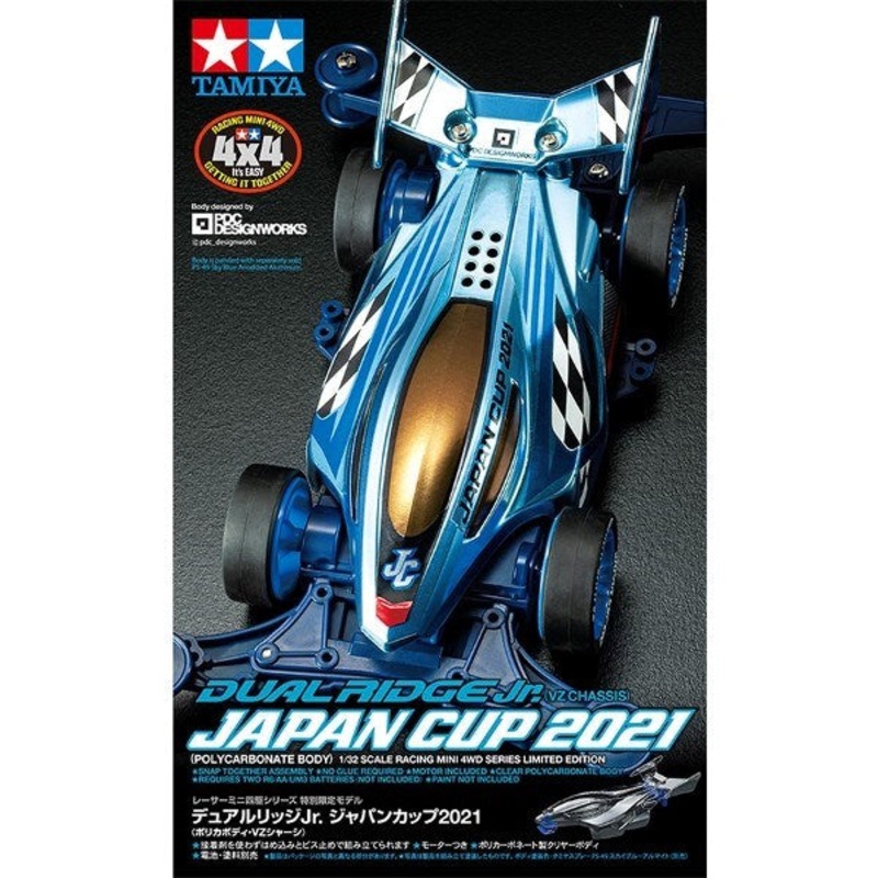 Tamiya 95143 1/32 Mini 4WD Dual Ridge Jr. – Japan Cup 2021 (VZ) w/Polycarbonate Body