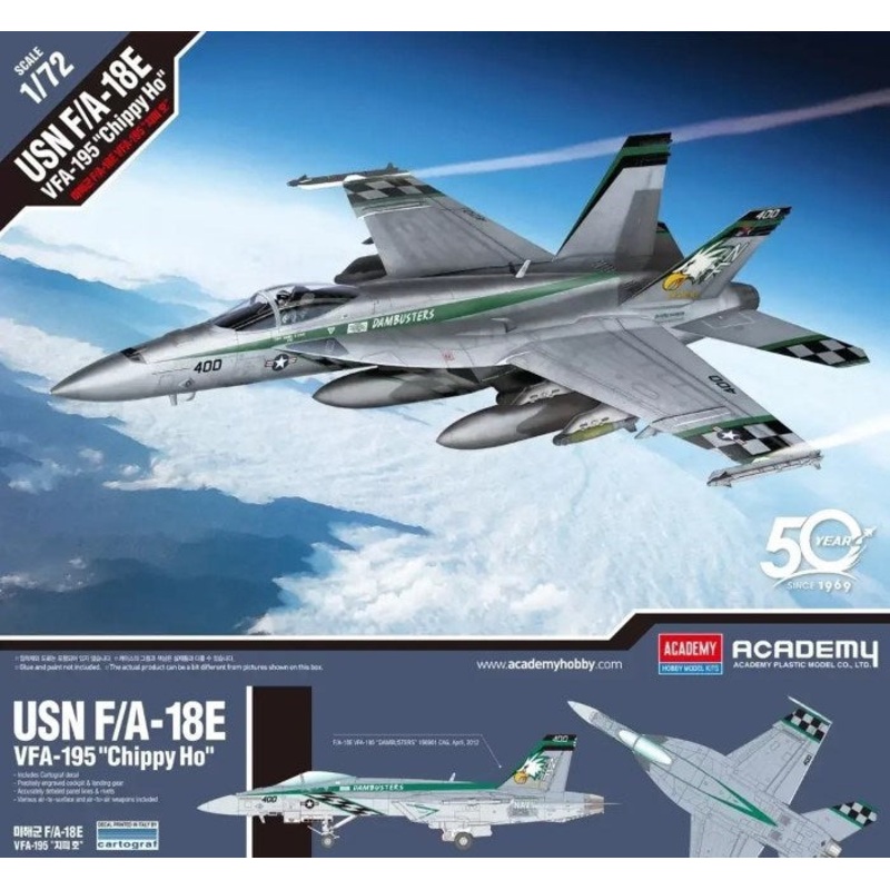 ACADEMY 12565 1/72 USN F/A-18E VFA-195 CHIPPY HO