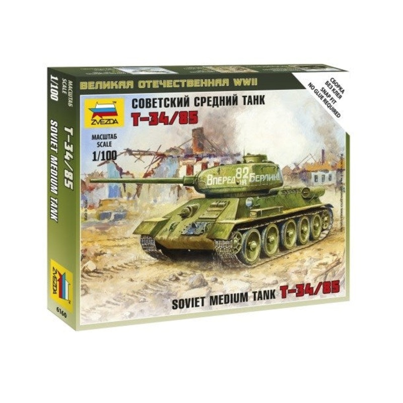 Zvezda 6160 1/100 T-34/85 – Soviet Medium Tank