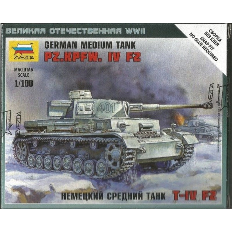 Zvezda 6251 1/100 Pz.Kpfw. IV Ausf. F2 – German Medium Tank