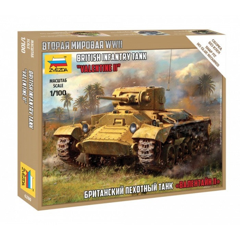 Zvezda 6280 1/100 Valentine II – British Infantry Tank