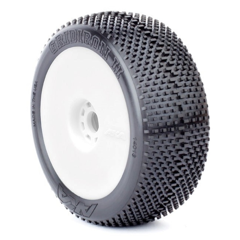 AKA AKA14013QRW 1/8 Buggy Gridiron Ii (Super Soft  Long Wear) Evo Wheel Pre Mounted White