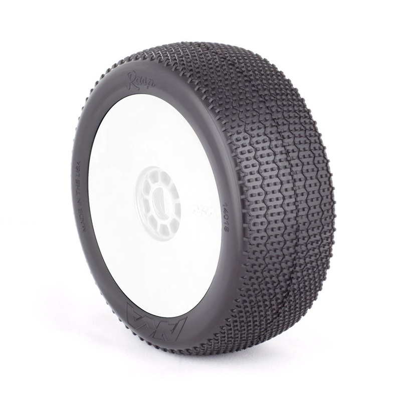 AKA AKA14018VRW 1/8 Buggy Rasp (Super Soft) Evo Wheel Pre-Mounted White