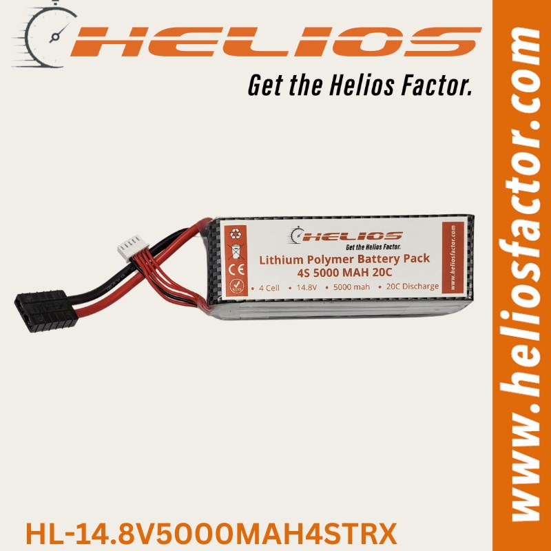 Helios – 14.8V 4S 5000mAh 20C Lipo Battery Traxxas Plug