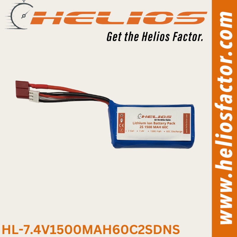 Helios – 7.4V 2S 1500mah 60C LiIon Battery Deans Plug