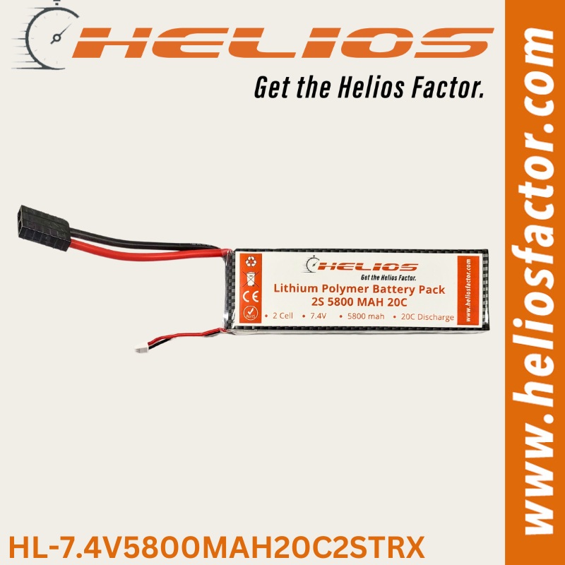 Helios – 7.4v 2S 5800mah 20C Lipo Battery Traxxas Plug