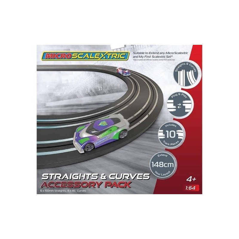 Scalextric G8045 Micro Track Extension Pack: Straights and Curves
