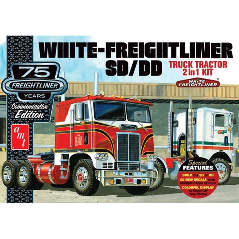 AMT 1046 1/25 White Freightliner 2-in-1 SC/DD Cabover Tractor (75th Anniversary)