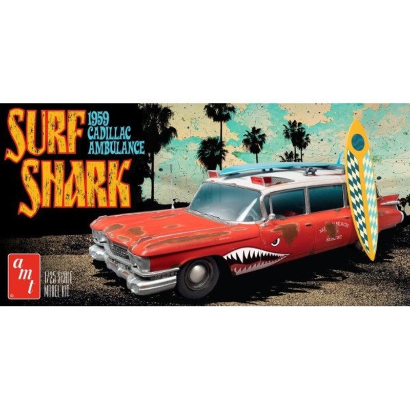 AMT 1242 1/25 1959 Cadillac Ambulance – Surf Shark