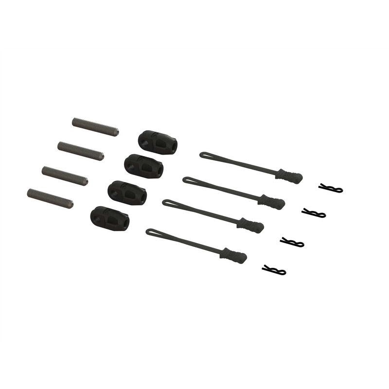 ARRMA 320477 Brace Rod Ends W/Pins And Retainers (4)