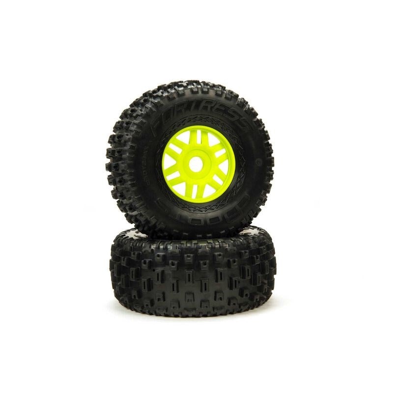ARRMA 550068 dBoots ‘Fortress’ Tyre Set Glued Green (Pair)