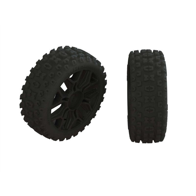 ARRMA 550088 Dboots ‘2HO’ Tire Set Glued Gun Metal (2)