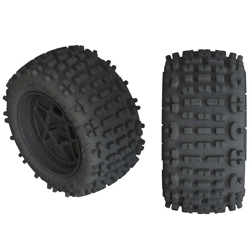 ARRMA C9468 AR550050 Backflip LP 4S Tire 3.8 Glued Black (2)
