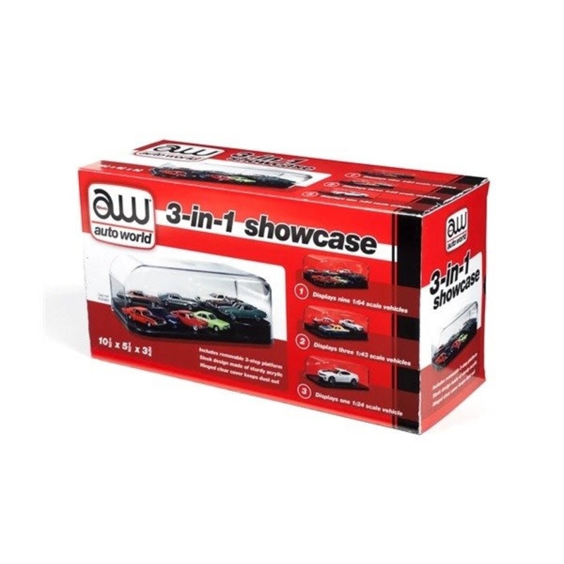 Auto World AWDC004 1/24 3-in-1 Display Case w/Interchangeable Inserts