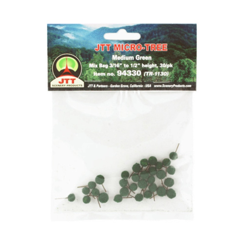 cJTT Scenery 94330 Micro-Tree Medium Green (30)