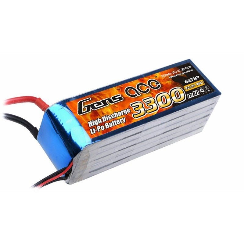 Gens Ace GA3300-6S45-EC5 3300mAh 6S 22.2v 45C 137x42x44mm 568g With EC5 Plug