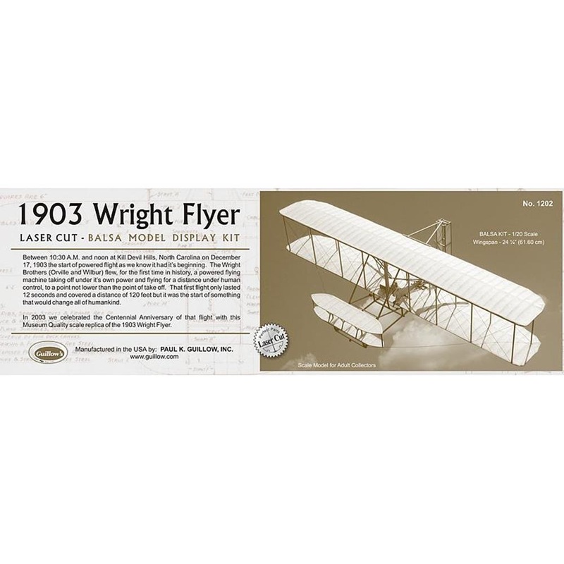 Guillows #1202 1/20 1903 Wright Flyer – Balsa Display Kit