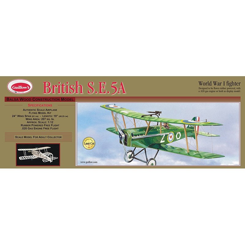 Guillows #202 1/12 British S.E.5a – Balsa Flying Kit