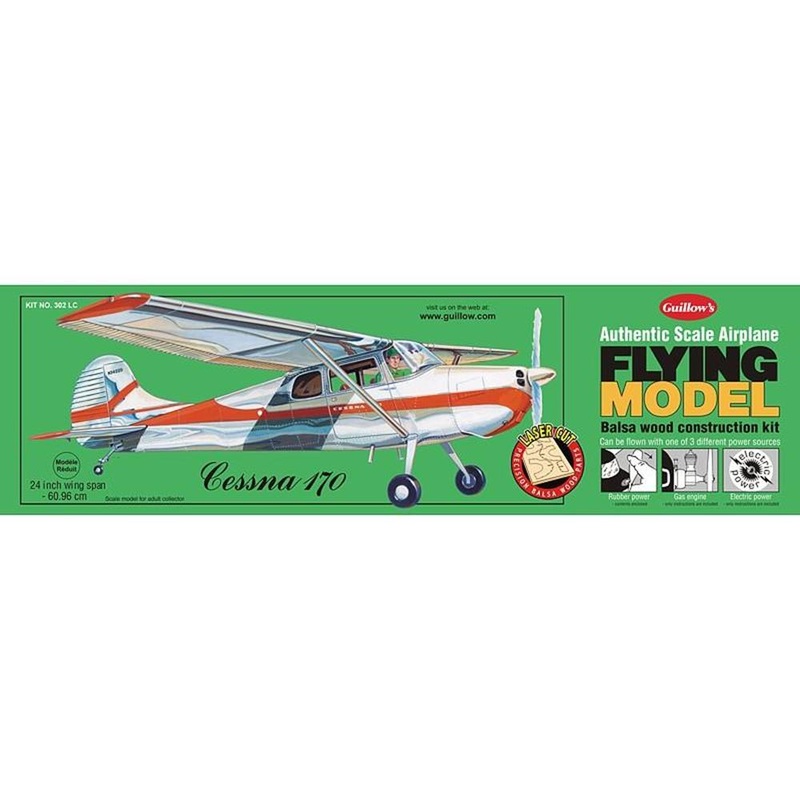 Guillows #302LC 1/18 Cessna 170 – Balsa Flying Kit