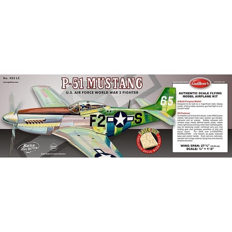 Guillows #402LC 1/16 P-51 Mustang – Balsa Flying Kit
