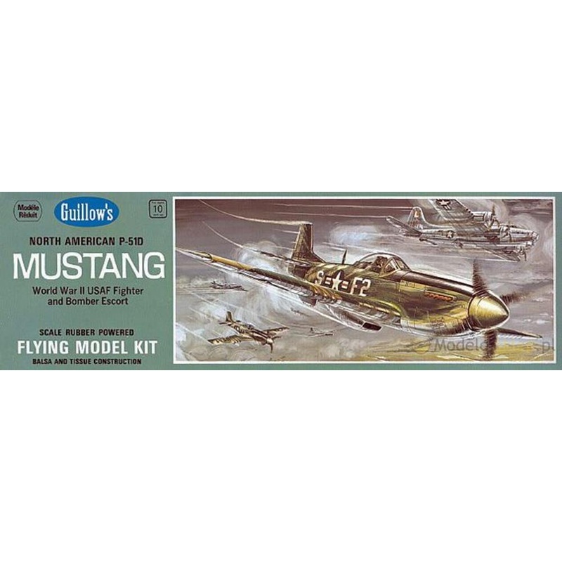 Guillows #905 1/25 North American P-51D Mustang – Balsa Flying Kit