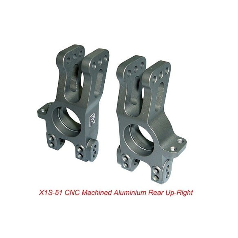 Hong Nor X1S-51 CNC Machined 7075-T6 Rear Upright /Hard-Coated (For X1CR and X1CRTK-777) (Included: 8x16mm Ballbearings x4 3x3mm set screw x4.)