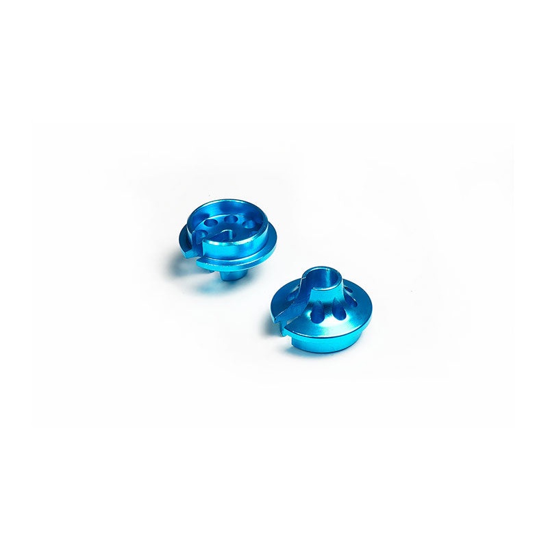 Koswork KOS04805TA Long 12.2mm Alum Shock Spring Retainer/Cup for 12mm Shock Blue (2)