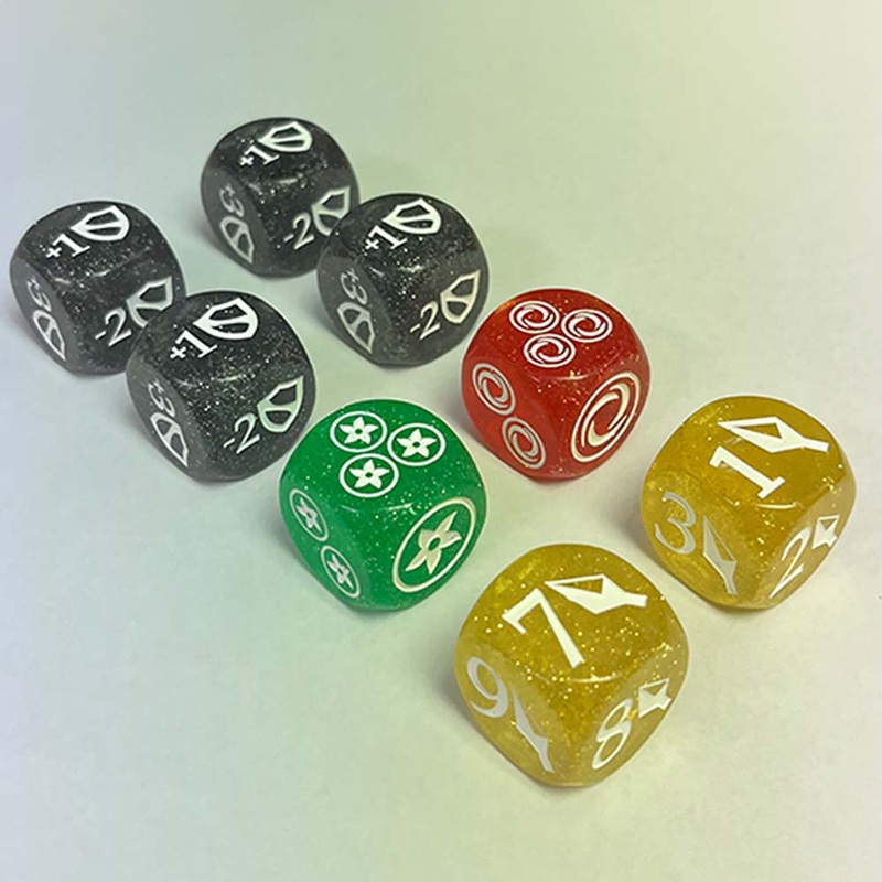 Thai Cards 25GLITTER 25mm Flesh and Blood Dice Set 8pc (Glitter)