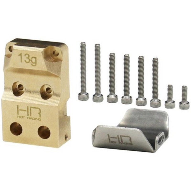 Hot Racing HRASXTF12CP Brass Diff Cover w/ SS skid plate SCX24